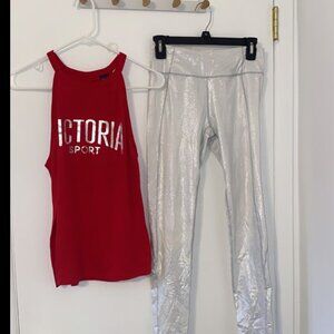VS Sport Sparkly Outfit - Tank, Leggings, and Sports Bra